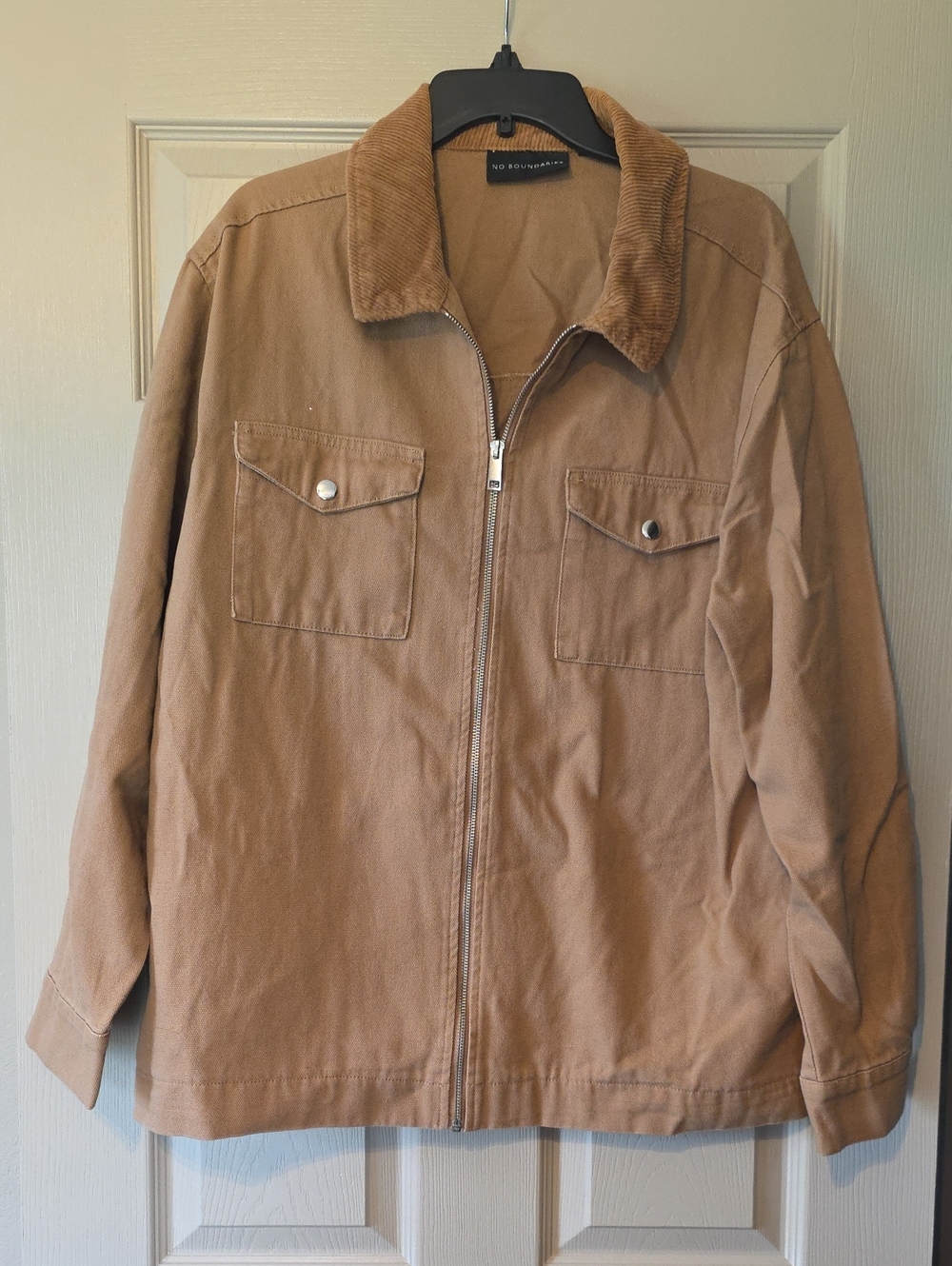 Men's Zip-Front Brown Lightweight Workwear Jacket